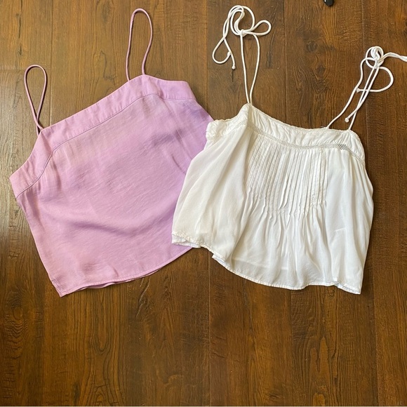Urban Outfitters Tops - Hollister 2 Camisole Bundle White & Lavender Loose Baby Doll Tank Tops SZ SP